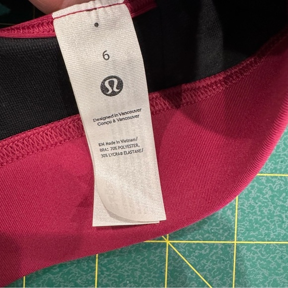 Lululemon Power Through Sports Bra Size 6 Deep Ruby - Picture 7 of 8